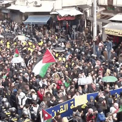 A protest rally against the so-called “deal of the century” announced by US President Donald Trump last month took place at the American embassy in the Jordanian capital Amman.