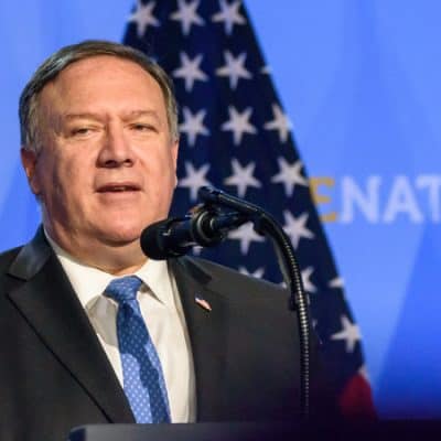 Press conference of Mike Pompeo