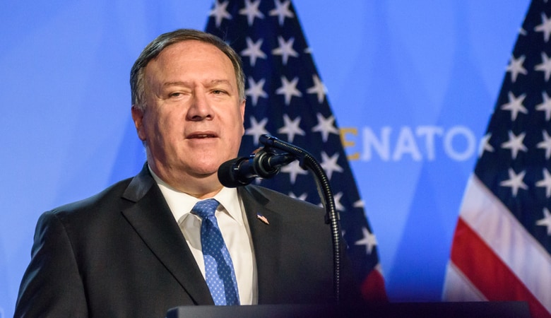 Press conference of Mike Pompeo