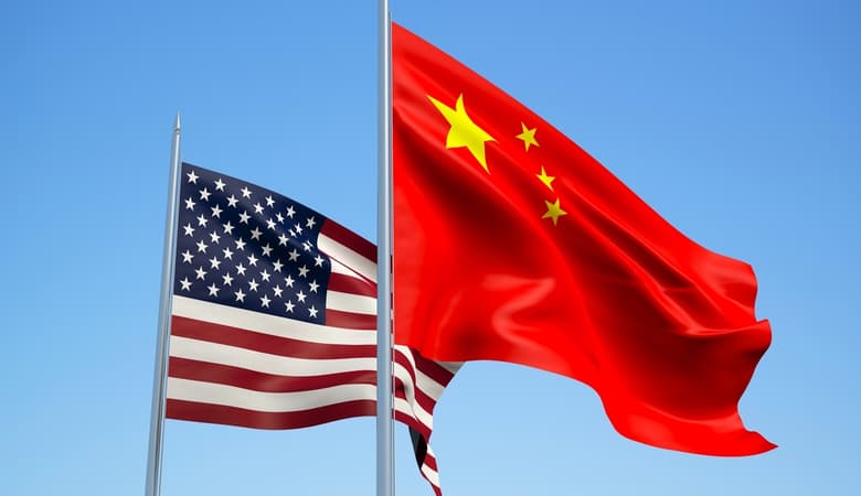 Flag of United States and China