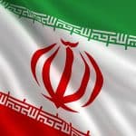 A flag of Iran in the wind