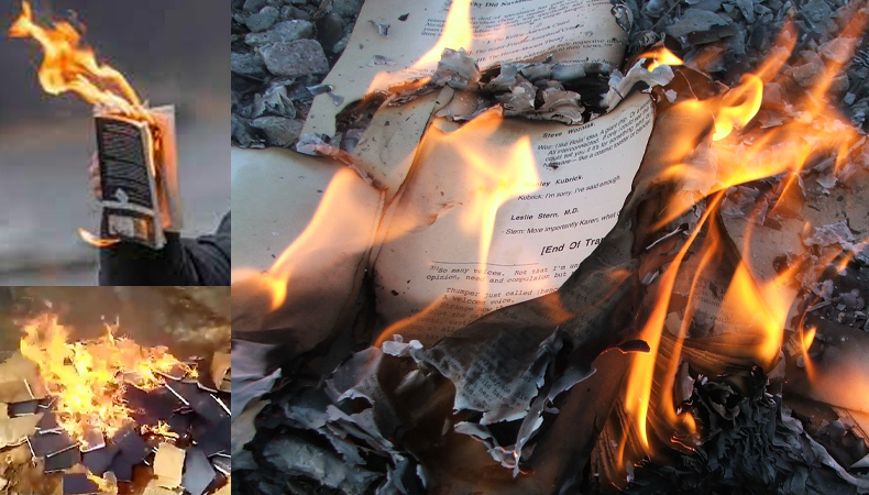 burning bible