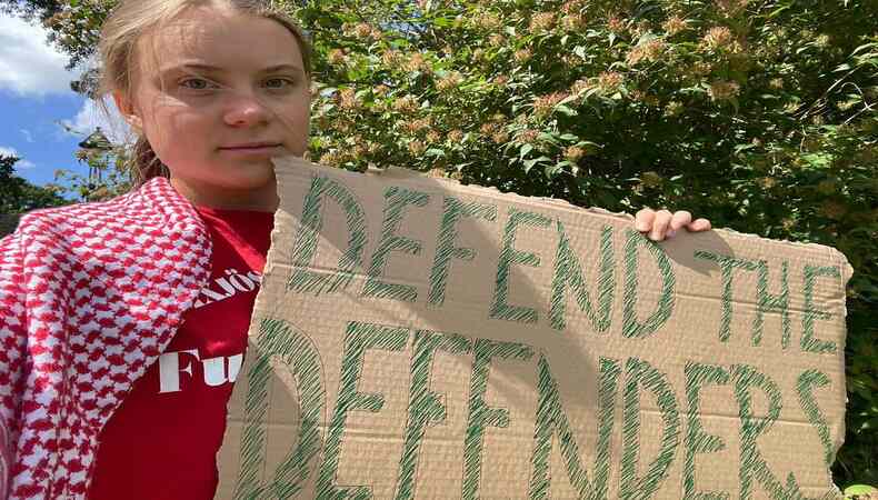 why was greta thunberg detained during gaza war protest in copenhagen