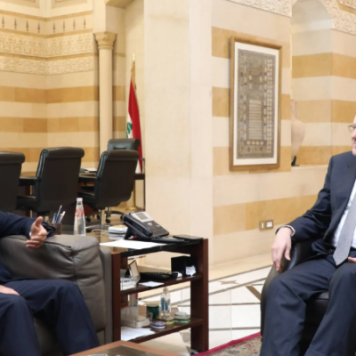 mikati meets iranian advisor ali larijani at grand serail