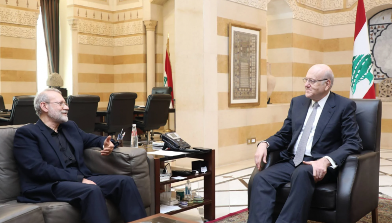 mikati meets iranian advisor ali larijani at grand serail