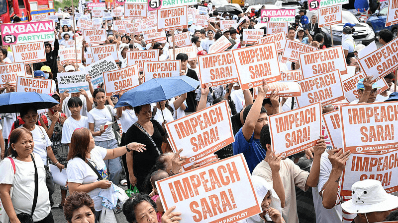 Will VP Sara Duterte Face Impeachment? Thousands Protest in Manila