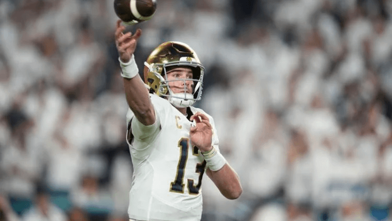 Notre Dame QB Riley Leonard Gets Injury Scare, Returns to Lead Irish to CFP Championship Game