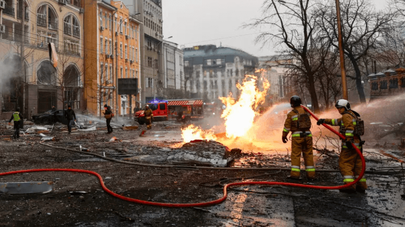 Russian missile attack on Ukrainian capital kills at least one person