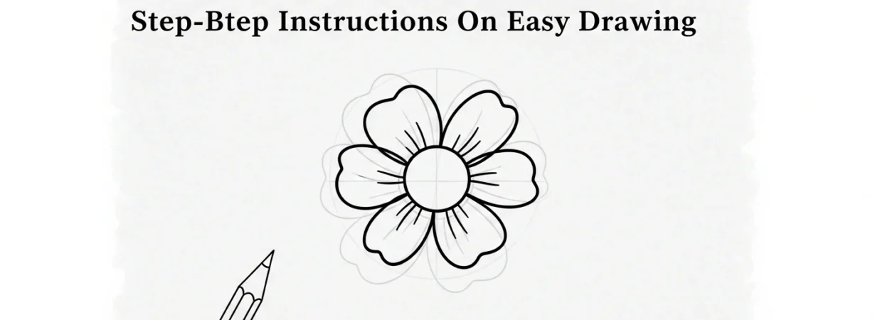 How To Draw A Flower Step-By-Step Instructions On Easy Drawing