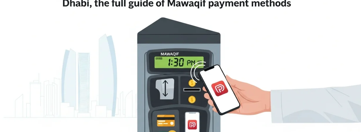 How to Pay for Parking in Abu Dhabi, the full guide of Mawaqif payment methods.