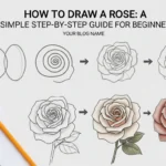 Make an image for my blog article titled How to Draw a Rose A Simple Step-by-Step Guide for Beginners
