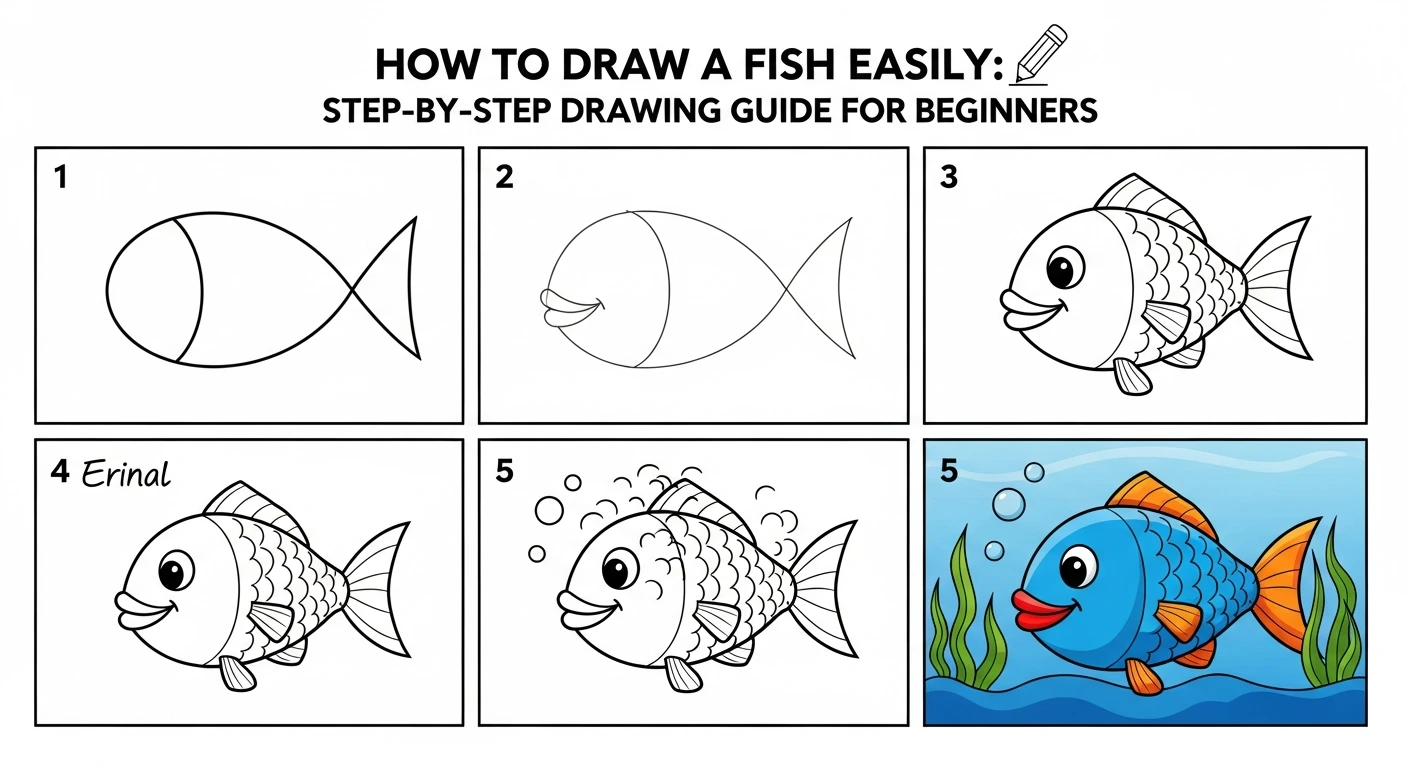 Draw A Basic Fish How to Draw a Fish Easily – Simple Step-by-Step Guide