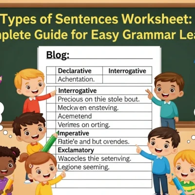 Types of Sentences Worksheet A Complete Guide for Easy Grammar Learning