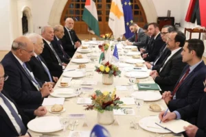 Mahmoud Abbas meets Cyprus President