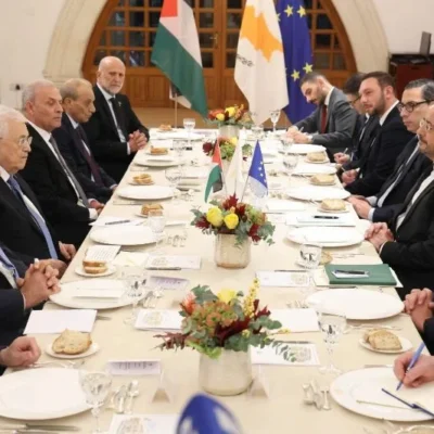 Mahmoud Abbas meets Cyprus President