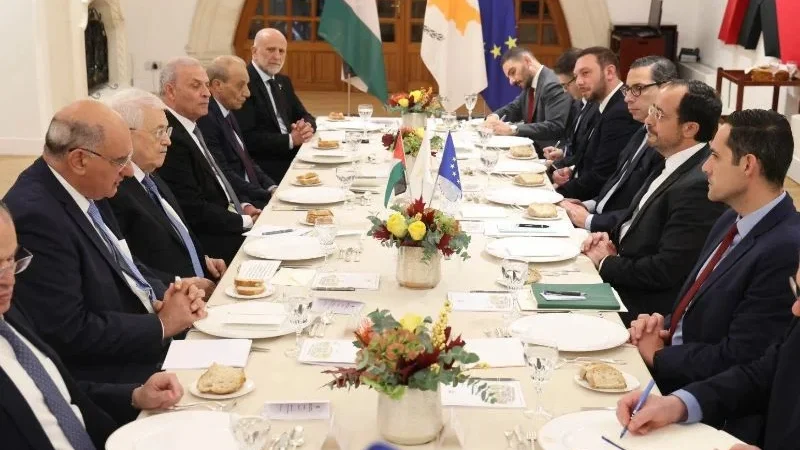 Mahmoud Abbas meets Cyprus President